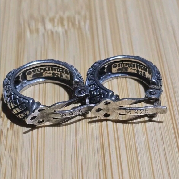 Stephen Dweck Silver Floral Hoop Earrings